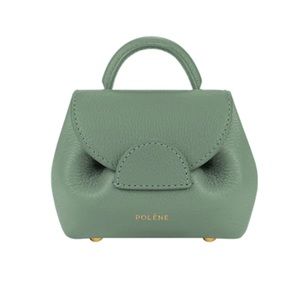 Polène Number One Micro Bag in Sage Textured Leather